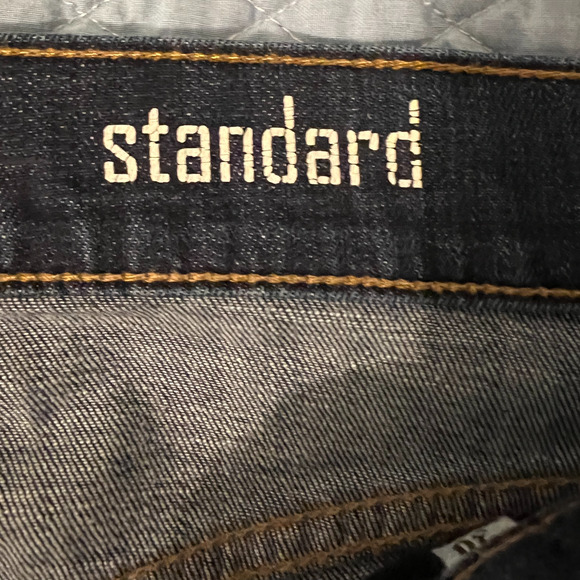 7 For All Mankind Jeans Mens Size 30" Blue Dark Wash Straight Leg Button Fly - Picture 9 of 13